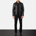 mens alex distressed brown leather biker