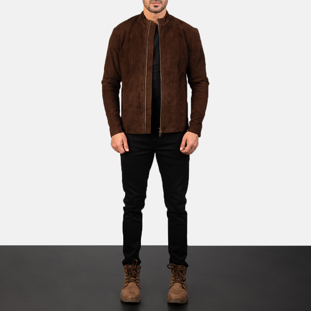 mens charcoal mocha suede biker mens charcoal mocha suede biker
