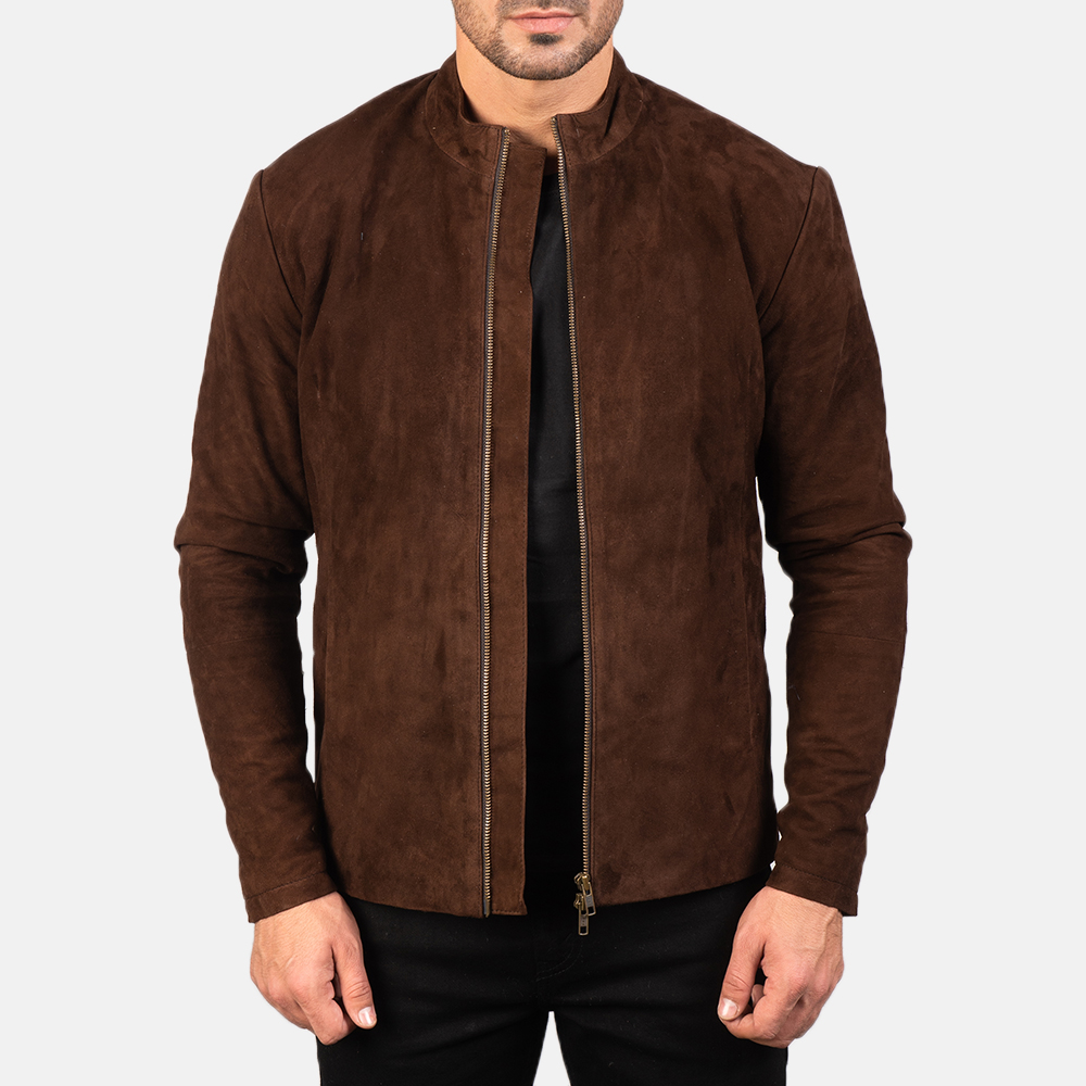 mens charcoal mocha suede biker mens charcoal mocha suede biker