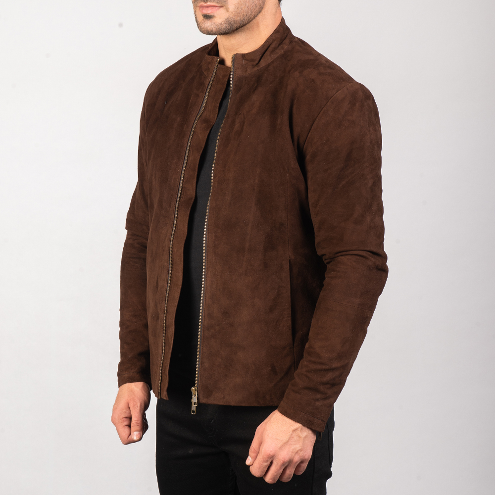 mens charcoal mocha suede biker mens charcoal mocha suede biker