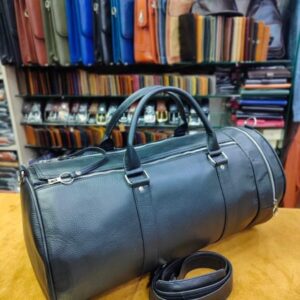 black round duffel bag