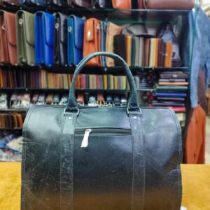 black small duffel bag