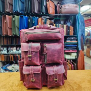 leather pull up 5 pocket bag