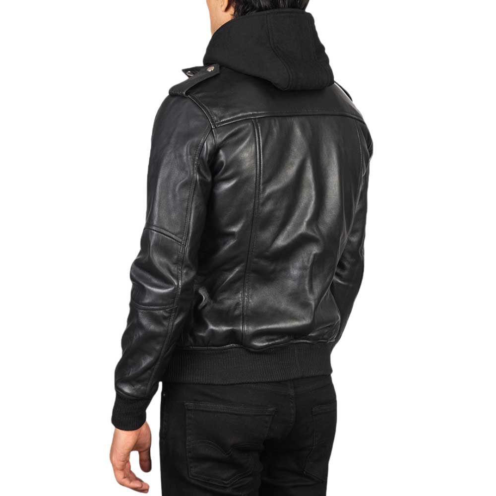 leather bomber jacket with hood leather bomber jacket with hood